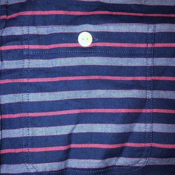 Vineyard Vines Men's Large Slim Longshore Blue Striped Button Down Shirt - Picture 4 of 7